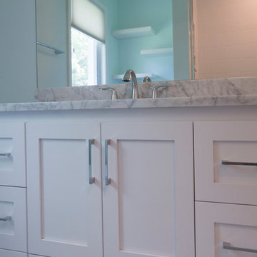 Soothing Aqua and White Guest Bath