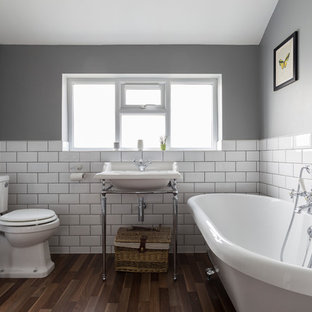75 Beautiful Dark Wood Floor Claw Foot Bathtub Pictures Ideas December 2020 Houzz
