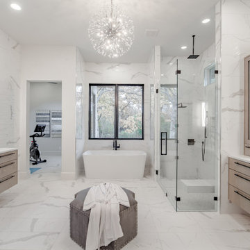 Southlake Modern Hill Country Master Bath