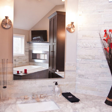 Spa-styled, contemporary master bathroom