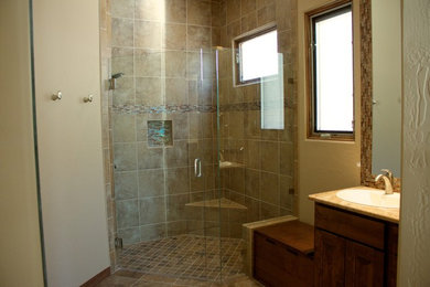 Mid-sized tuscan master bathroom photo in Albuquerque