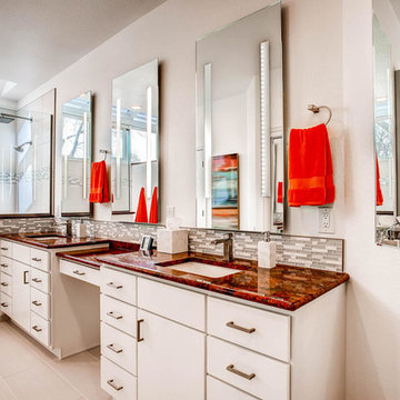 Splashes of Color for Unique Master Bath