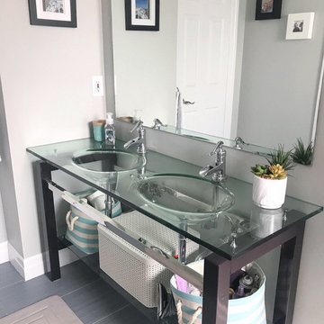 Staged Glass Double Vanity