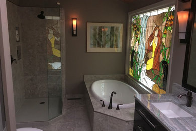 Inspiration for a transitional bathroom remodel in Other
