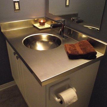 Stainless steel vanity countertop by Ridalco