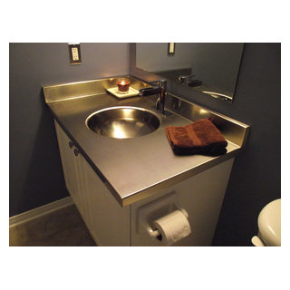 Stainless steel vanity countertop by Ridalco