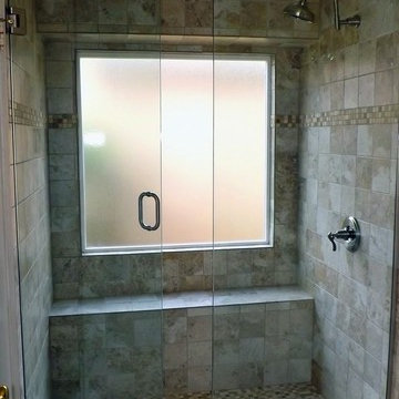Standard tub/shower conversion to full shower