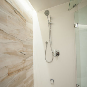 Steam Shower, Hand Held Shower Head, Corian Wall