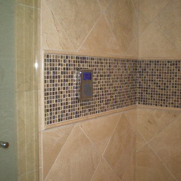 Steam Shower with Mosaic Tile Walls
