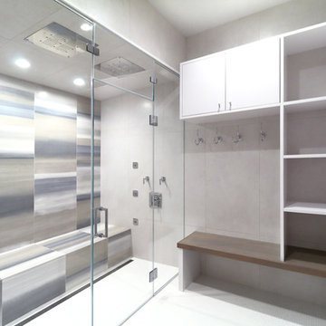 Steam Showering Oasis: Bathroom Cubby Storage