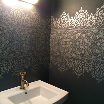 Stenciled Powder Room, Cow Hollow
