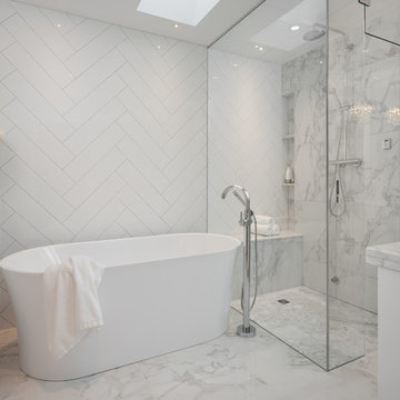 Glam Master Bathroom & Living Room - Steveston Home