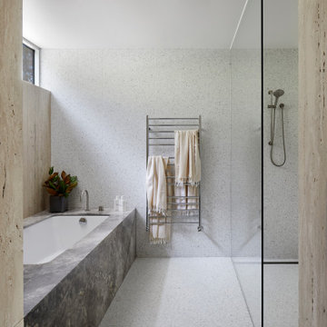 Stone and terrazzo bathroom