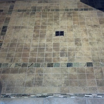 Stone and Tile bathroom shower floor
