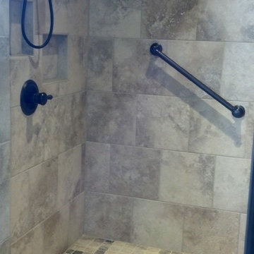 Stone and Tile bathroom shower
