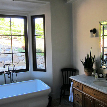 Stone Farmhouse Master Bathroom in Montecito, CA