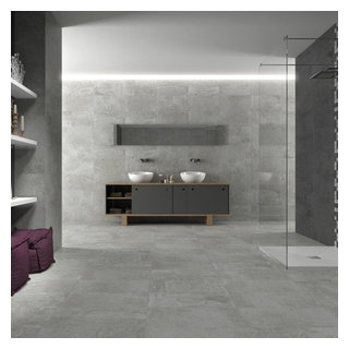 Stone Trend Grey Porcelain Tiles - Direct Tile Warehouse - Bathroom ...