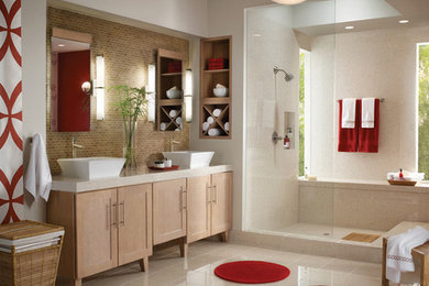 Example of a beach style bathroom design in St Louis
