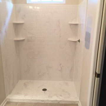 Subway Tile Shower with Country Gray