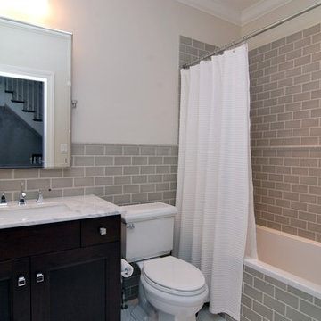 Subway Tile Wainscoting - Bathroom