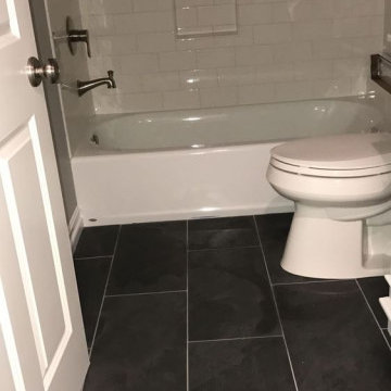 Subway Tiled Bathroom - Bathroom Floor Renovation
