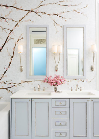 Transitional Bathroom by Caroline Beaupere Design