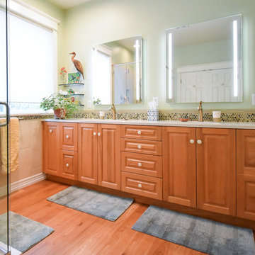 SW Portland Bathroom with New Hardwood Floors and Kitchen