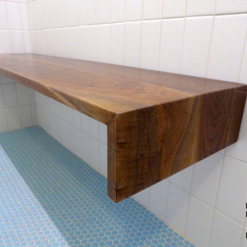 Syracuse Remodel - Custom Walnut Shower Bench