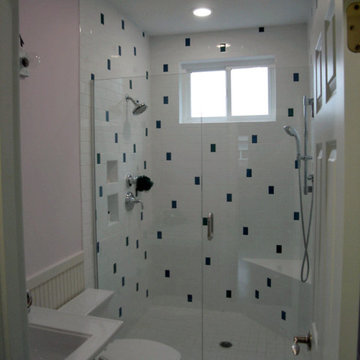 Tahuya Whole House Remodel, tile shower, glass shower doors
