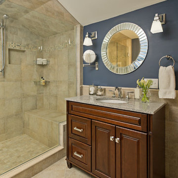 Taller vanity with sconce lighting