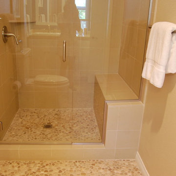 Tan Pebble Tile Showerpan