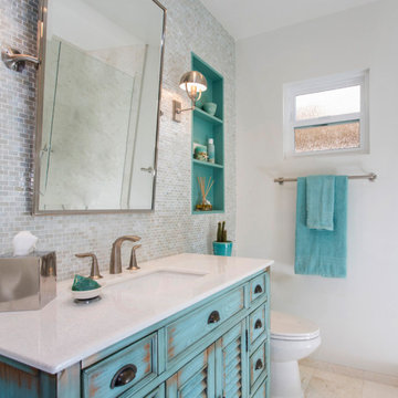 Teal beach bath