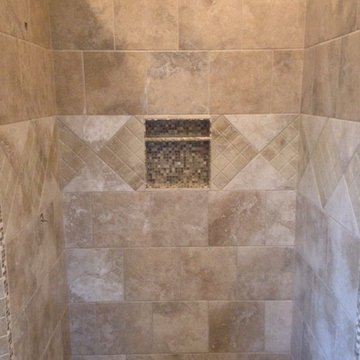Temple Custom Master Bathroom Tile (diagonal lay)