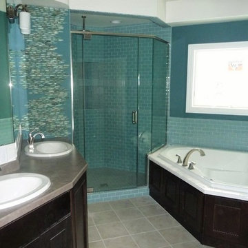 Tempting Teal Contemporary Master Bath