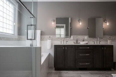 Inspiration for a contemporary bathroom remodel in Raleigh