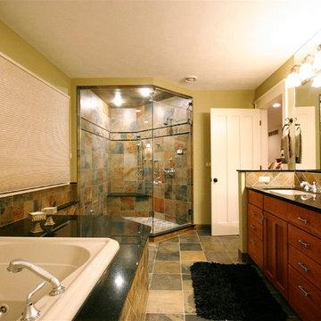 The master bath with jetted tub and large shower