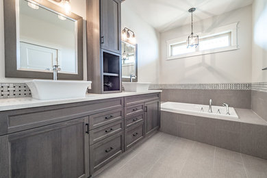 Inspiration for a transitional bathroom remodel in Calgary
