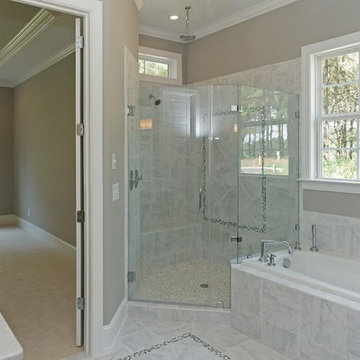 The Oakmont Master Bathroom built by Homes By Dickerson at Carrie's Reach & Heri