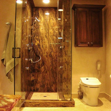 The Rubin-Spa shower with body sprays and the $5200.00 TOTO toilet