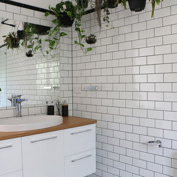The Urban Industrial style in this bathroom is a match made in heaven