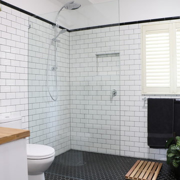 The Urban Industrial style in this bathroom is a match made in heaven