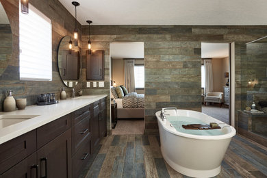 Example of a mountain style bathroom design in Calgary
