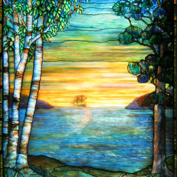 Tiffany Sailing Ship Bathroom Stained Glass
