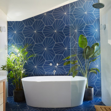 75 Blue Tile Bathroom Ideas You Ll Love, Shower Floor Tile Ideas Blue