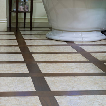 Tile Inlay with Wood Floor