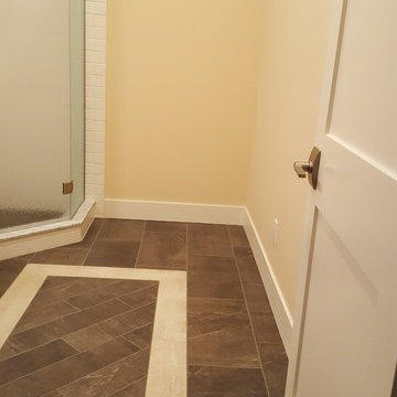 Tiled bathroom floor