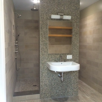 Tiled bathroom shower