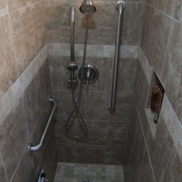 Tiled shower with handicap access