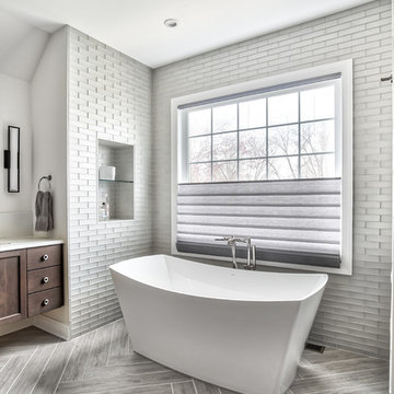 Tiled Walls and Freestanding Tub