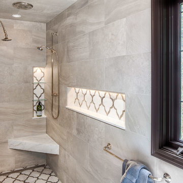 Timeless Tudor - Master Bathroom Curbless Shower